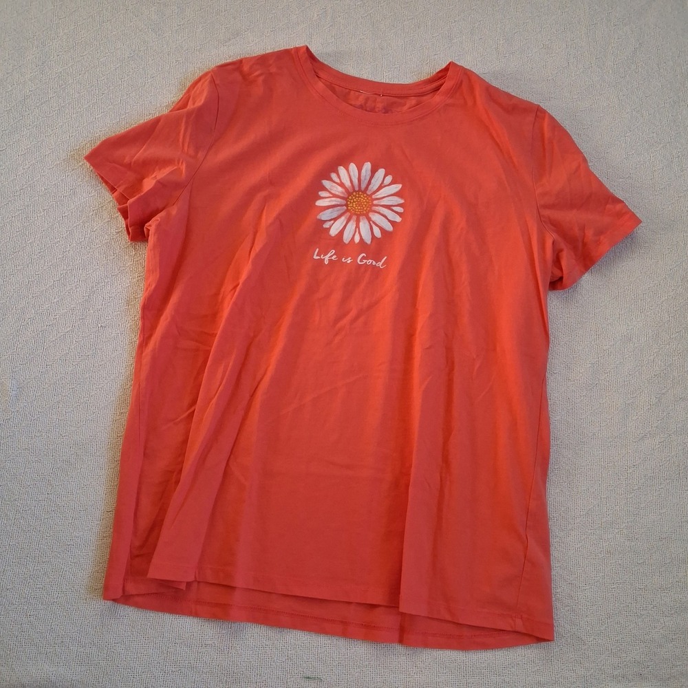 life is good daisy flower tee shirt womens large bohemian cottagecore cotton